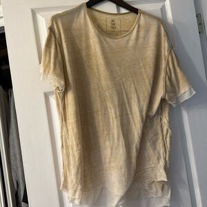 We the free tan oversized layer tee